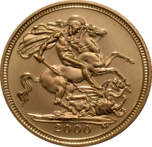 2000 Gold Half Sovereign Elizabeth II Fourth Head