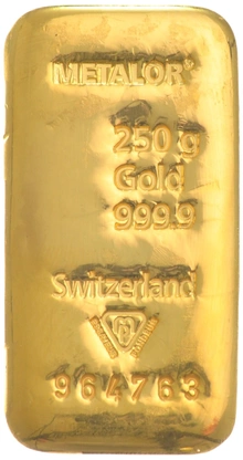 250g Gold Bar Metalor