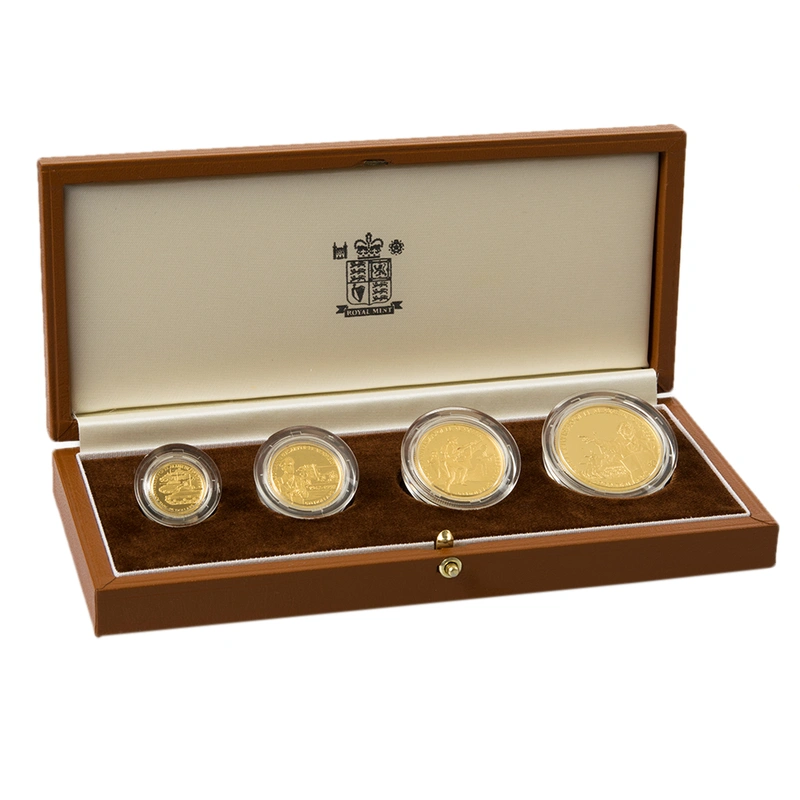 1992 Belize 50th Anniversary Battle of El Alamein 4 Coin Gold Proof Set Boxed