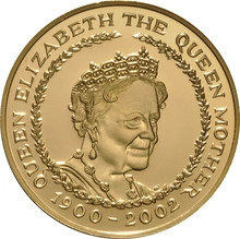 2002 Proof Gold Crown £5 Coin Queen Mother Memorial Boxed