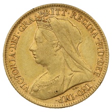 1895 Gold Half Sovereign - Victoria Old Head - London