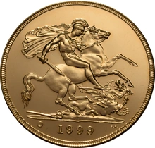 1999 Gold £5 Coin Brilliant Uncirculated Boxed