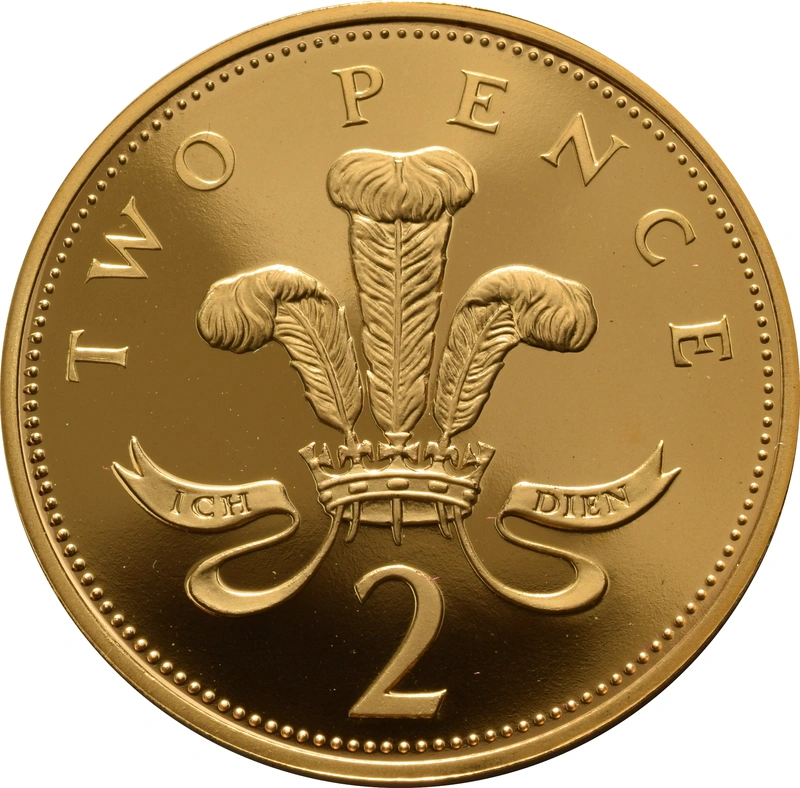 2008 Proof Gold 2p Coin Prince of Wales Feathers