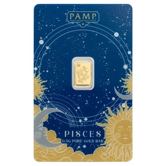 0.5g Gold Bar PAMP Zodiac Pisces Minted