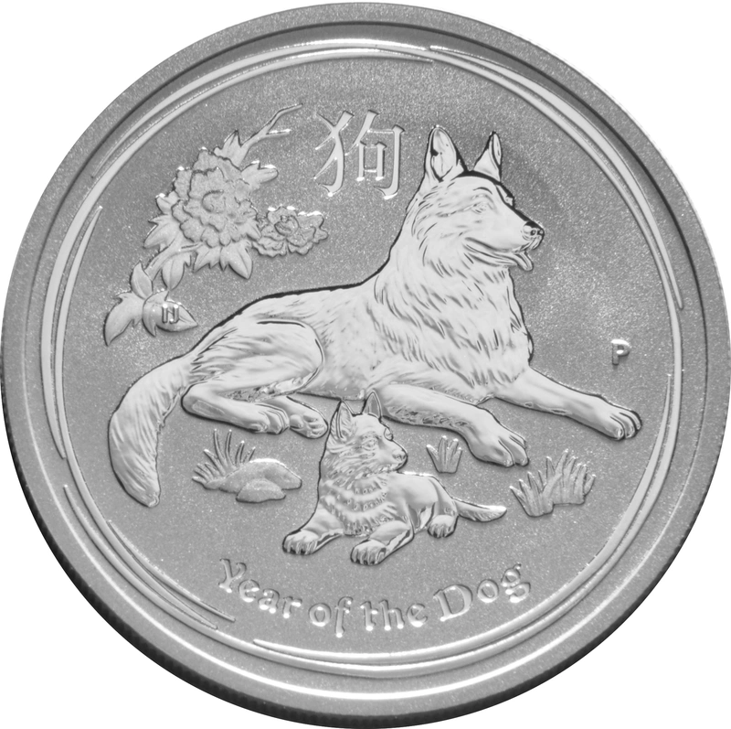2018 Year of the Dog Silver Coin 1/2oz Perth Mint Australian Lunar Series