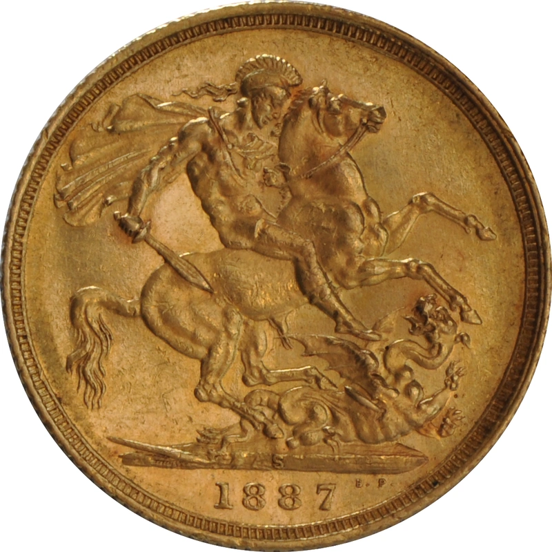 1887 Gold Sovereign Coin Queen Victoria Jubilee Head Sydney