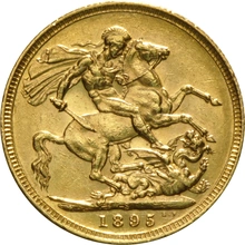 1895 Gold Sovereign Coin Queen Victoria Old Head Sydney