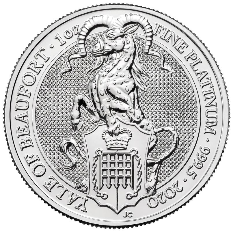 2020 1oz Yale Of Beaufort Platinum Coin Queen's Beasts