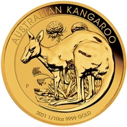 2021 1/10oz Australian Kangaroo Gold Nugget Coin