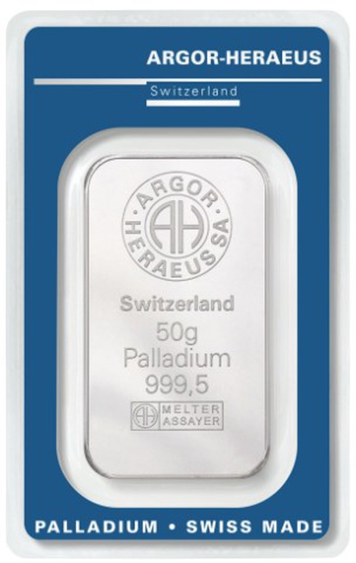 Argor-Heraeus 50 Gram Palladium Bar