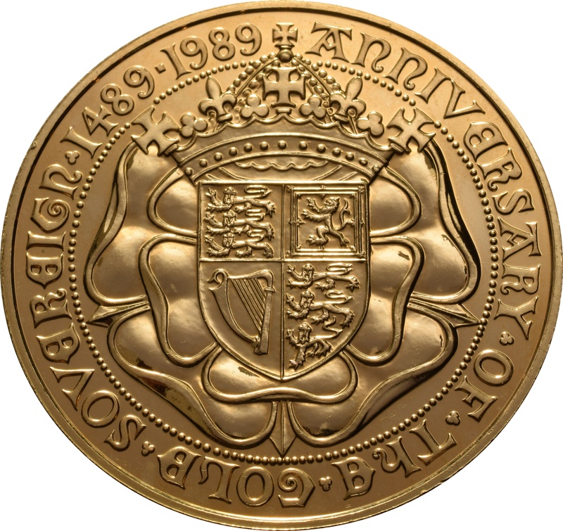 1989 Five Pound BU Gold Coin: 500th Anniversary no box or cert
