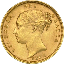 1883 Gold Half Sovereign Queen Victoria Young Head Shield Back NGC MS62+