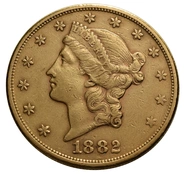 1882 $20 Gold Coin Double Eagle Liberty Head San Francisco
