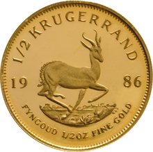 1986 Proof Half Ounce Krugerrand Gold Coin