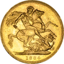 1884 Gold Sovereign Coin Queen Victoria Young Head Melbourne NGC MS61+