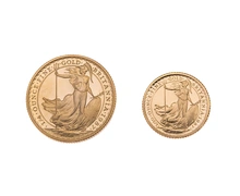 1987 Proof Gold Britannia 2 Coin Set Boxed