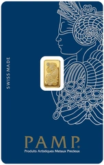 1g Gold Bar PAMP Lady Fortuna Minted