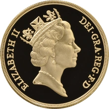 1991 Proof Gold £5 Coin Quintuple Sovereign