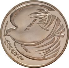 1995 Two Pound Proof Gold Coin:  Peace Dove WWII: no box or cert