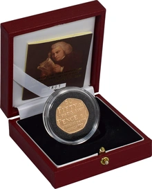 2005 Proof 50p Gold Coin Samuel Johnson Boxed