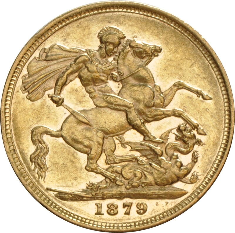 1879 Gold Sovereign Coin Queen Victoria Young Head