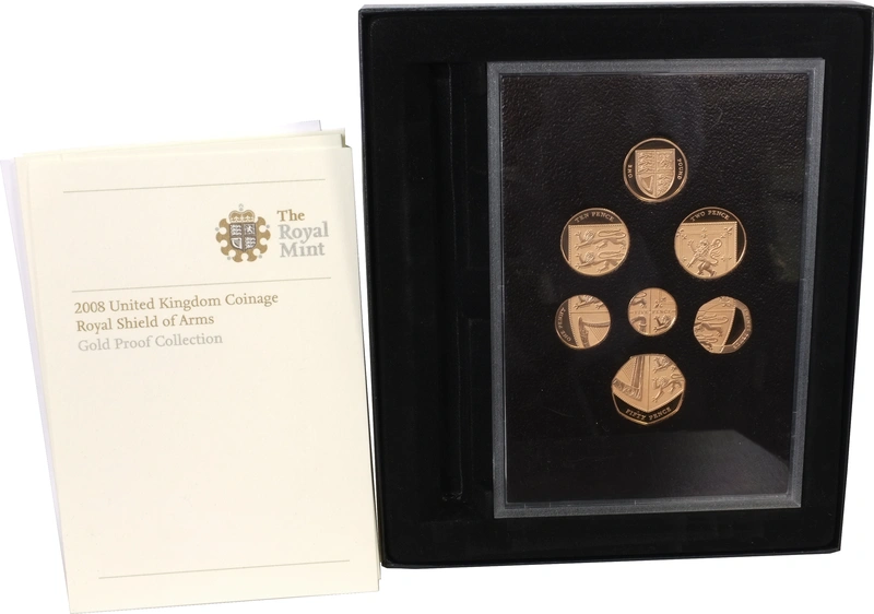 2008 UK Coinage Royal Shield of Arms Gold Proof Collection Boxed