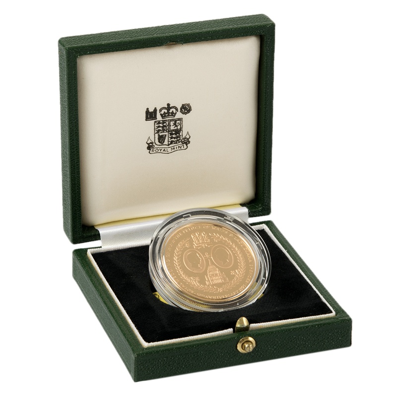 1991 Gold £5 Proof Crown, Falkland Islands Charles Diana 10th Wedding Anniversary Boxed