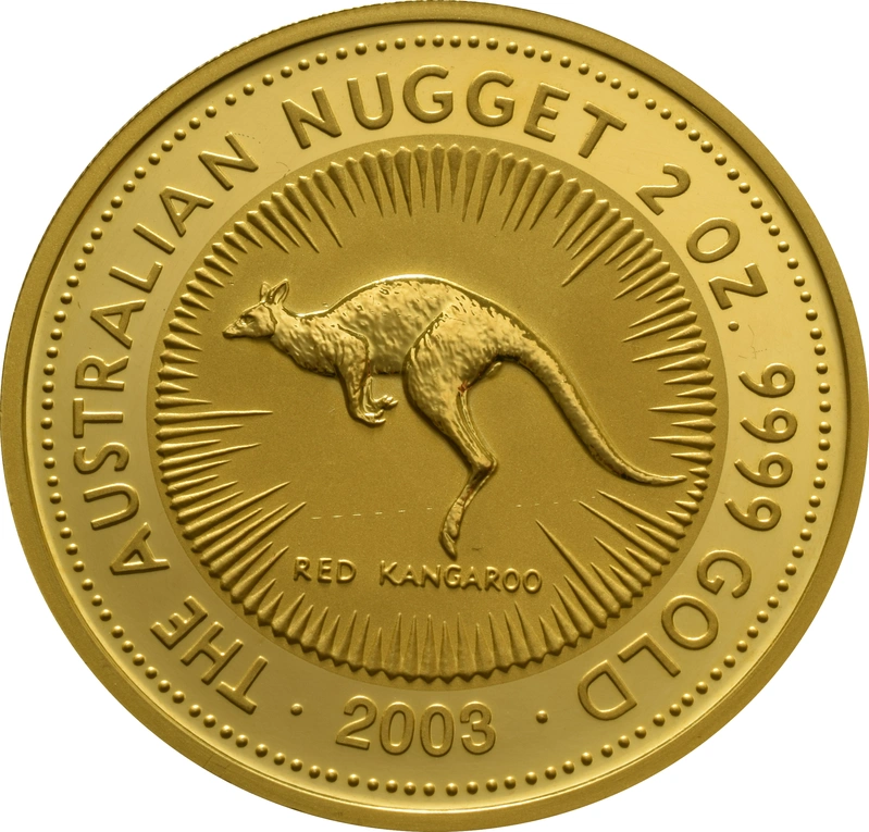 2003 2oz Australian Kangaroo Gold Nugget Coin
