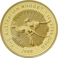 2000 Australian Kangaroo Gold Nugget Coin 1oz