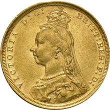 1890 Gold Sovereign Coin Queen Victoria Jubilee Head Sydney
