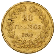 1839 20 French Francs Gold Coin Louis-Philippe A