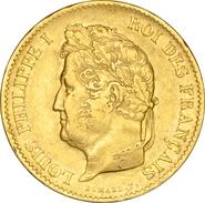 French 40 Francs Gold Coin Louis-Philippe 1831-1839