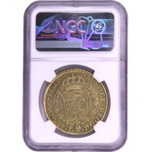 1800 Spanish 8 Escudos Gold Coin Charles IV Santiago NGC AU53