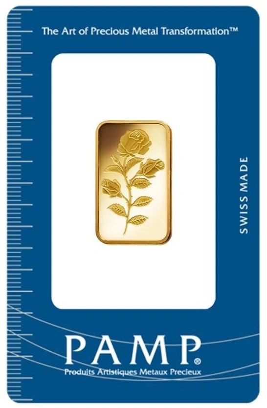 10g Gold Bar PAMP Rosa Minted
