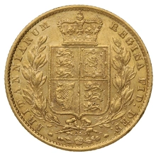 1868 Gold Sovereign Coin Queen Victoria Young Head Shield Back