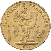 1876 French 20 Francs Gold Coin Guardian Angel A