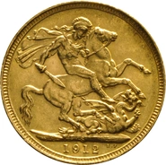 1912 Gold Sovereign Coin George V Sydney