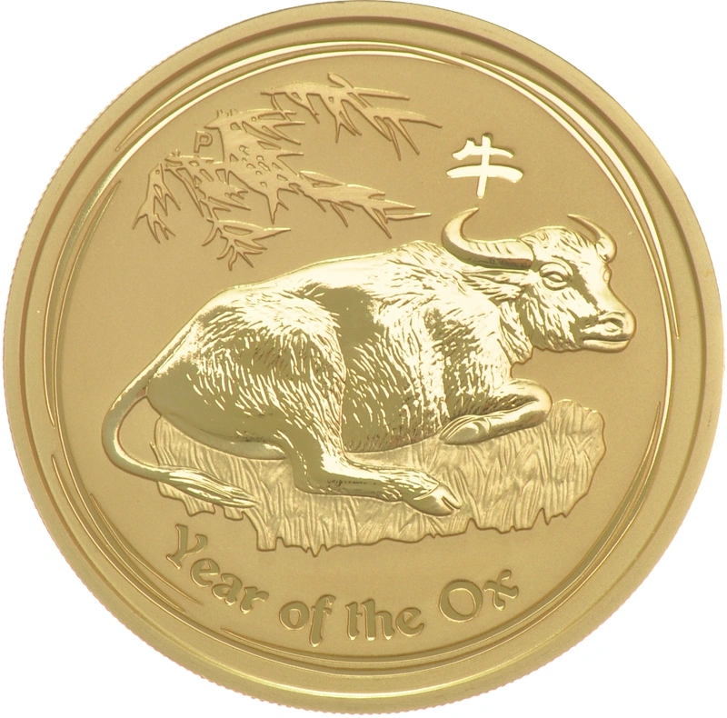 2009 Year of the Ox Gold Coin 2oz Perth Mint Australian Lunar Series