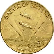 1965 Battle of Britain 25th Anniversary Gold Medal TKS 2.5" Boxed