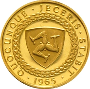 1965 Isle of Man Gold Sovereign Coin Bicentenary of the Revestment Act 23.5ct