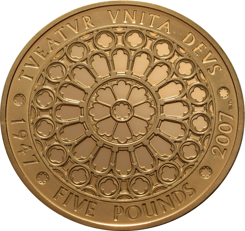 2007 Proof Gold £5 Coin Quintuple Sovereign Diamond Wedding