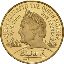 2000 Proof Gold £5 Coin Quintuple Sovereign Queen Mother