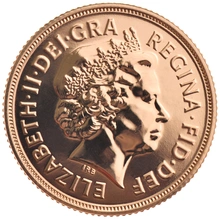 2000 Gold Sovereign Coin Elizabeth II Fourth Head
