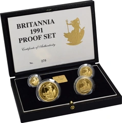 1991 Proof Gold Britannia 4 Coin Set Boxed