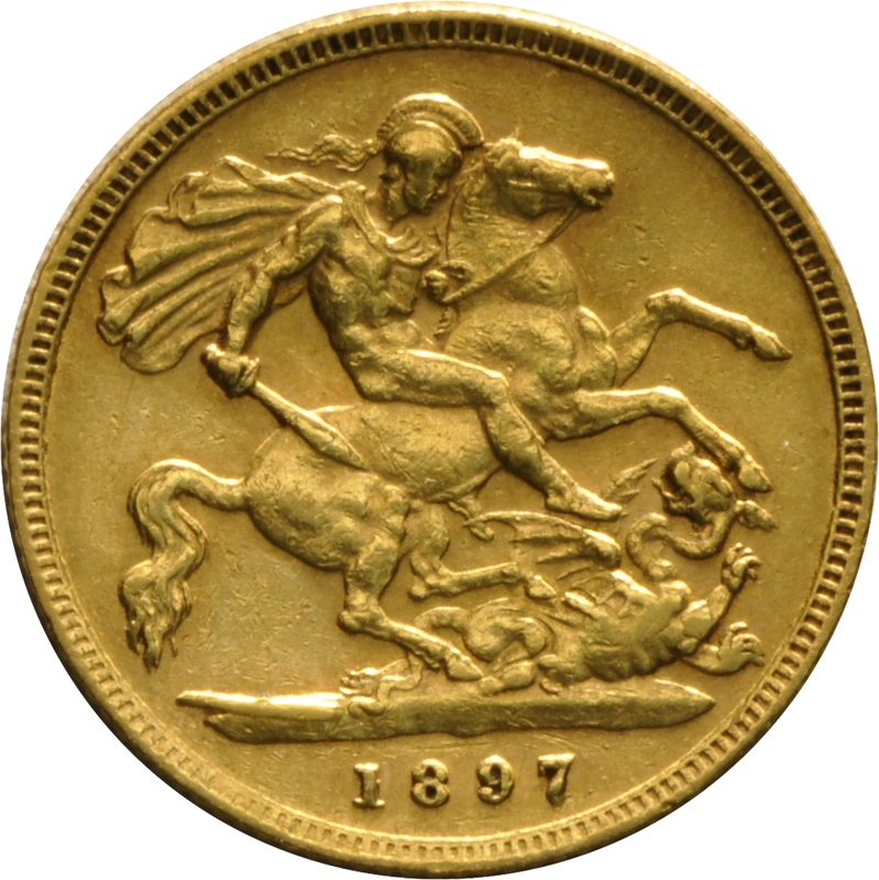 1897 Gold Half Sovereign Queen Victoria Old Head