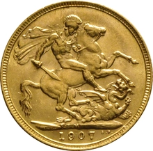 1907 Gold Sovereign Coin Edward VII Melbourne