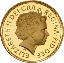2002 Proof Gold Sovereign Coin Elizabeth II Fourth Head