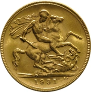 1931 Gold Sovereign Coin George V Perth