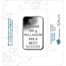 100g Palladium Bar PAMP Lady Fortuna