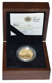 2012 Proof 1/4oz Gold Britannia Coin Boxed